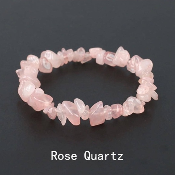 Natural Stone Stretch Bracelet - Rose Quartz - Picture 1 of 1